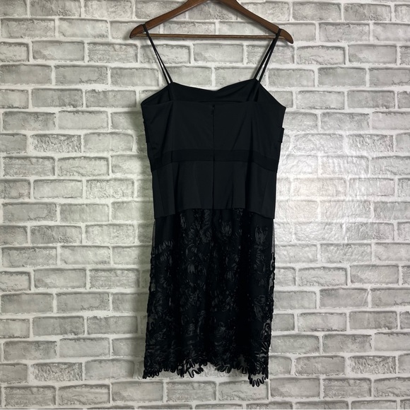 Alex Evenings Black Forman Midi Dress Sleeveless Strappy Floral Embellished 10 - Picture 8 of 9